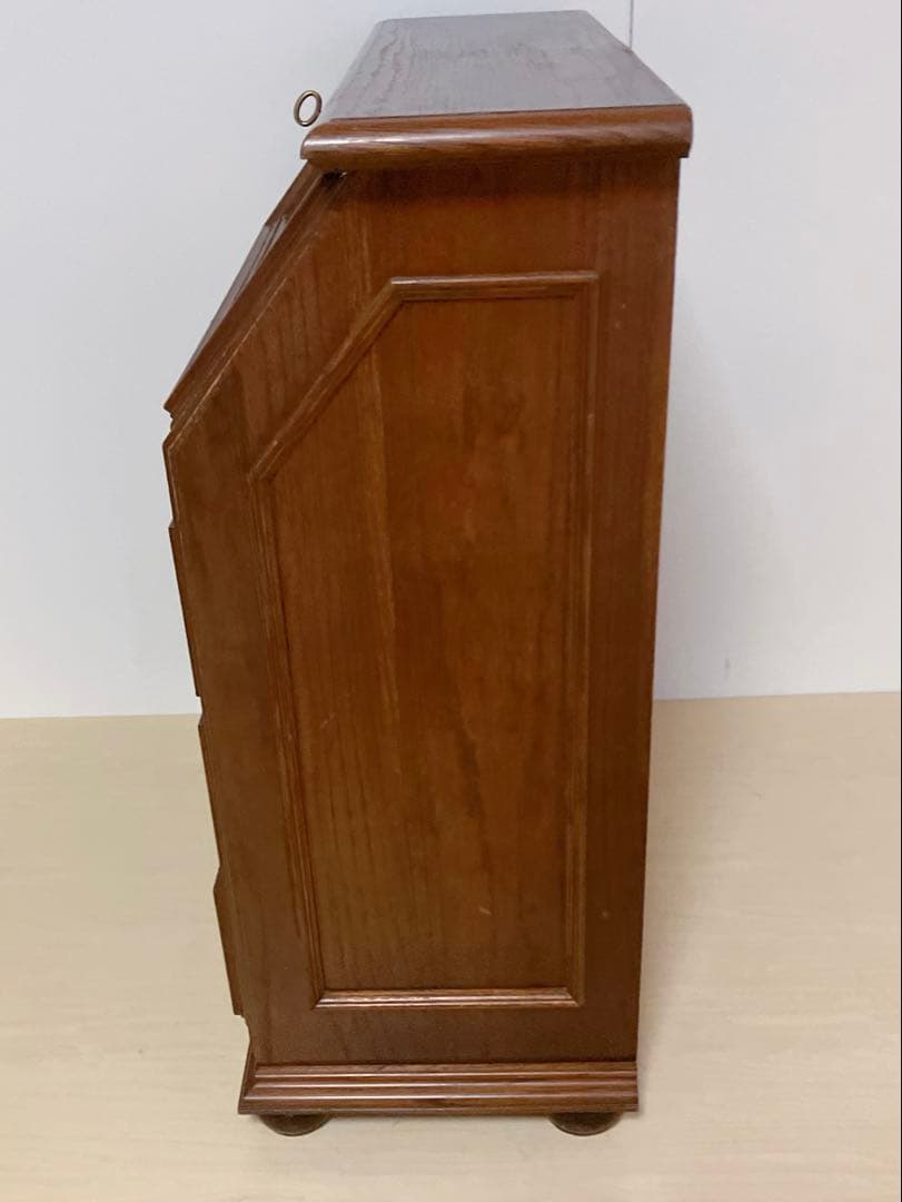 鍵付き　ライティングビューロー　デスク　チェスト　木製　デスクチェア