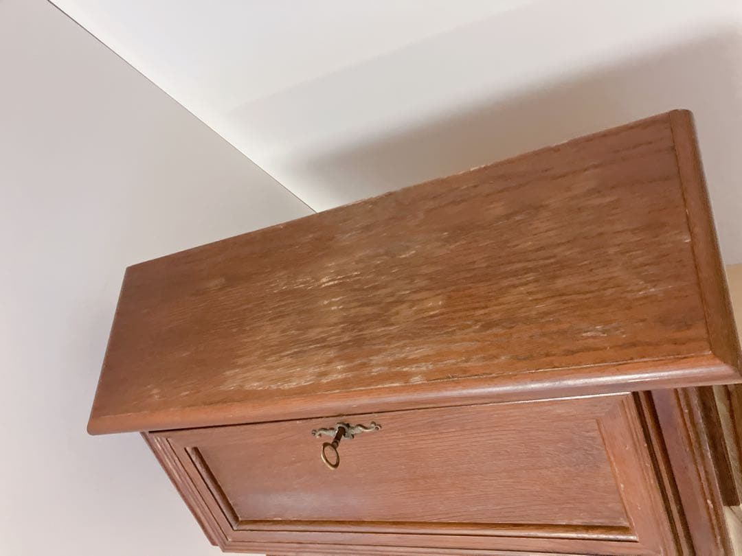 鍵付き　ライティングビューロー　デスク　チェスト　木製　デスクチェア