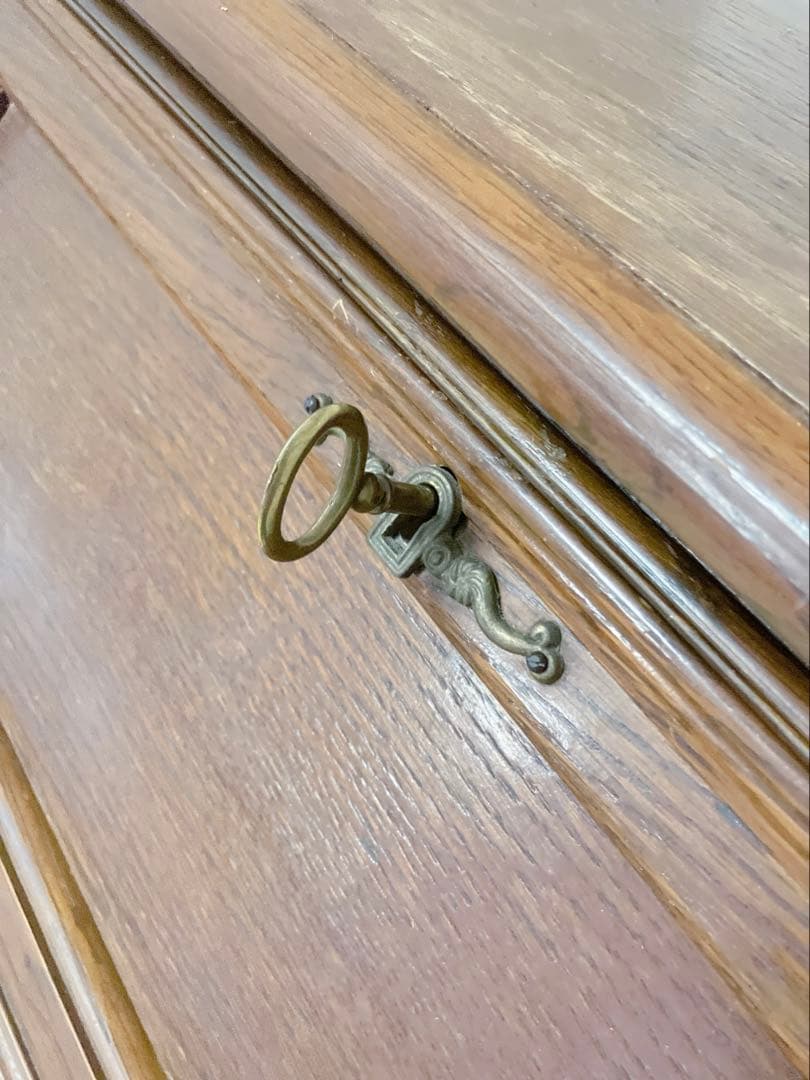 鍵付き　ライティングビューロー　デスク　チェスト　木製　デスクチェア