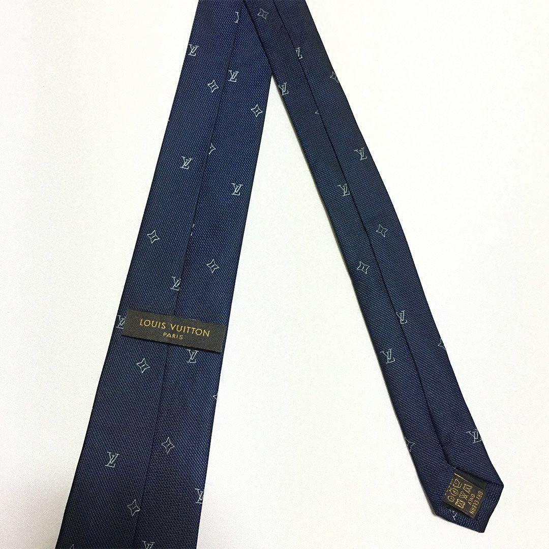 未使用級 ルイヴィトン Louis Vuitton ネクタイ ネイビー LV柄