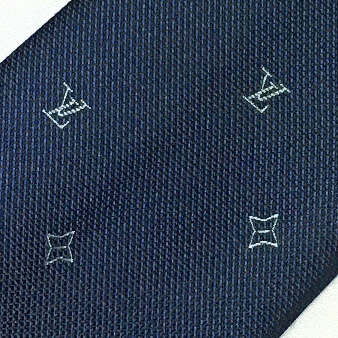 未使用級 ルイヴィトン Louis Vuitton ネクタイ ネイビー LV柄