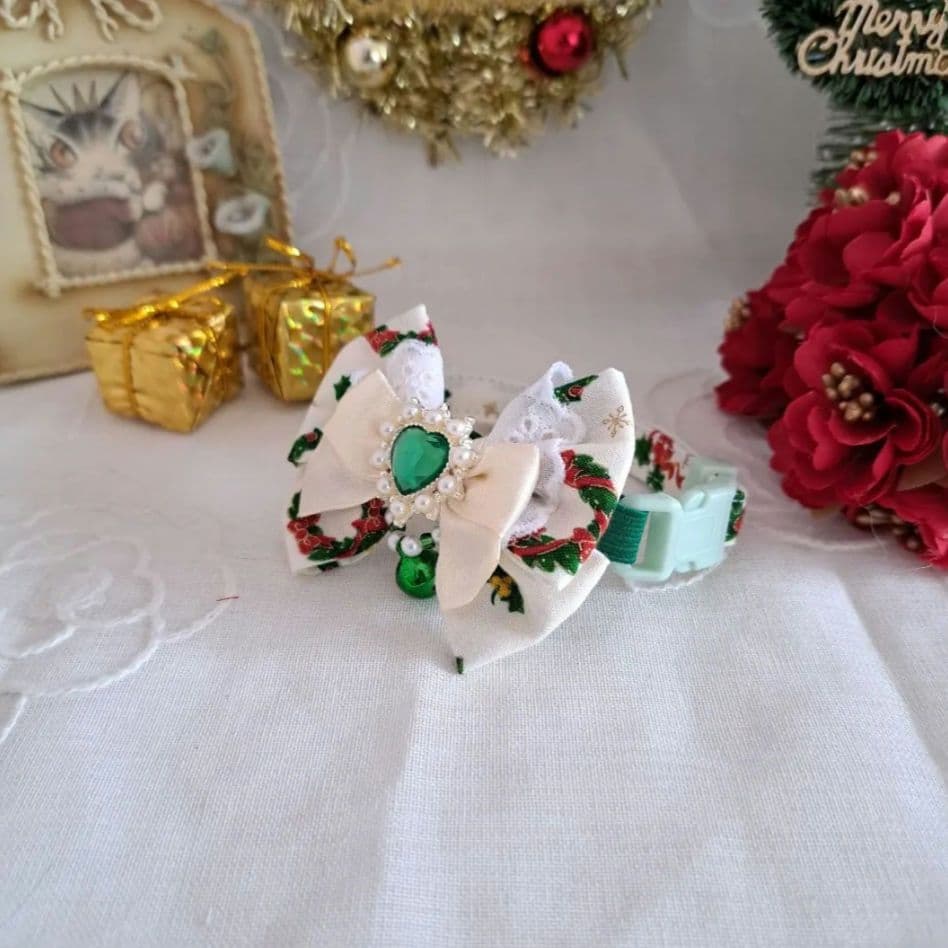 プッチ、クリスマスシリーズ(赤くまさん)わんちゃん猫ちゃん用首輪