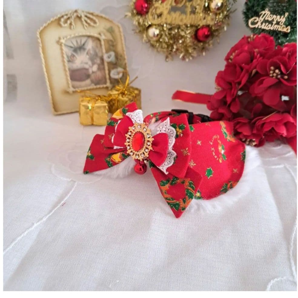 プッチ、クリスマスシリーズ(赤くまさん)わんちゃん猫ちゃん用首輪