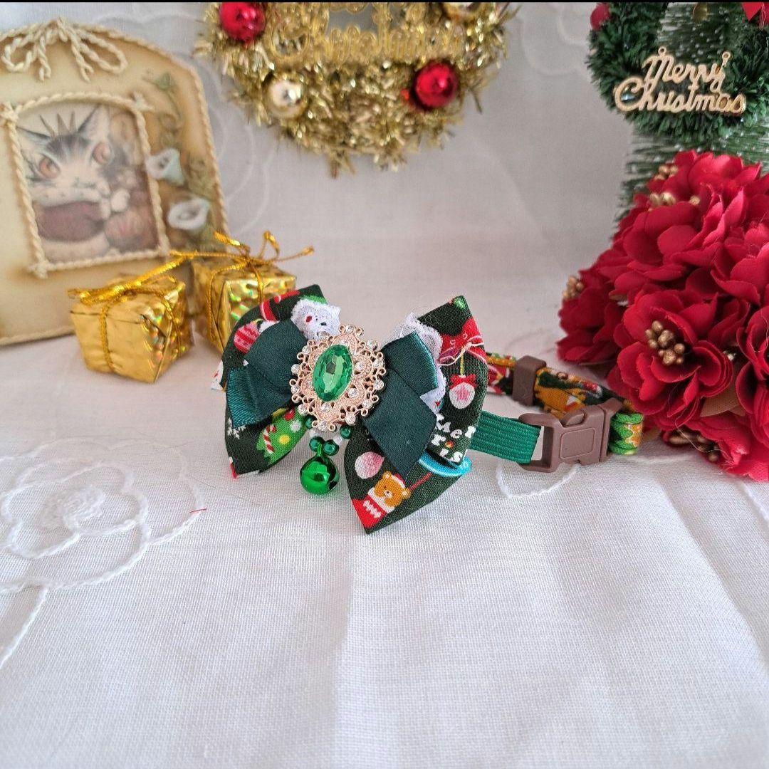 プッチ、クリスマスシリーズ(赤くまさん)わんちゃん猫ちゃん用首輪