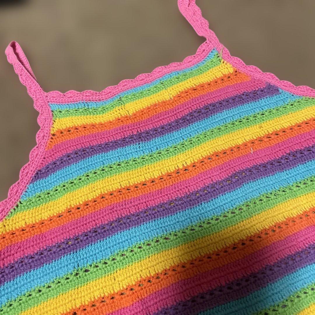 希少　メゾピアノ　ニット　キャミワンピース　L キッズ　ブランド　棉100美品