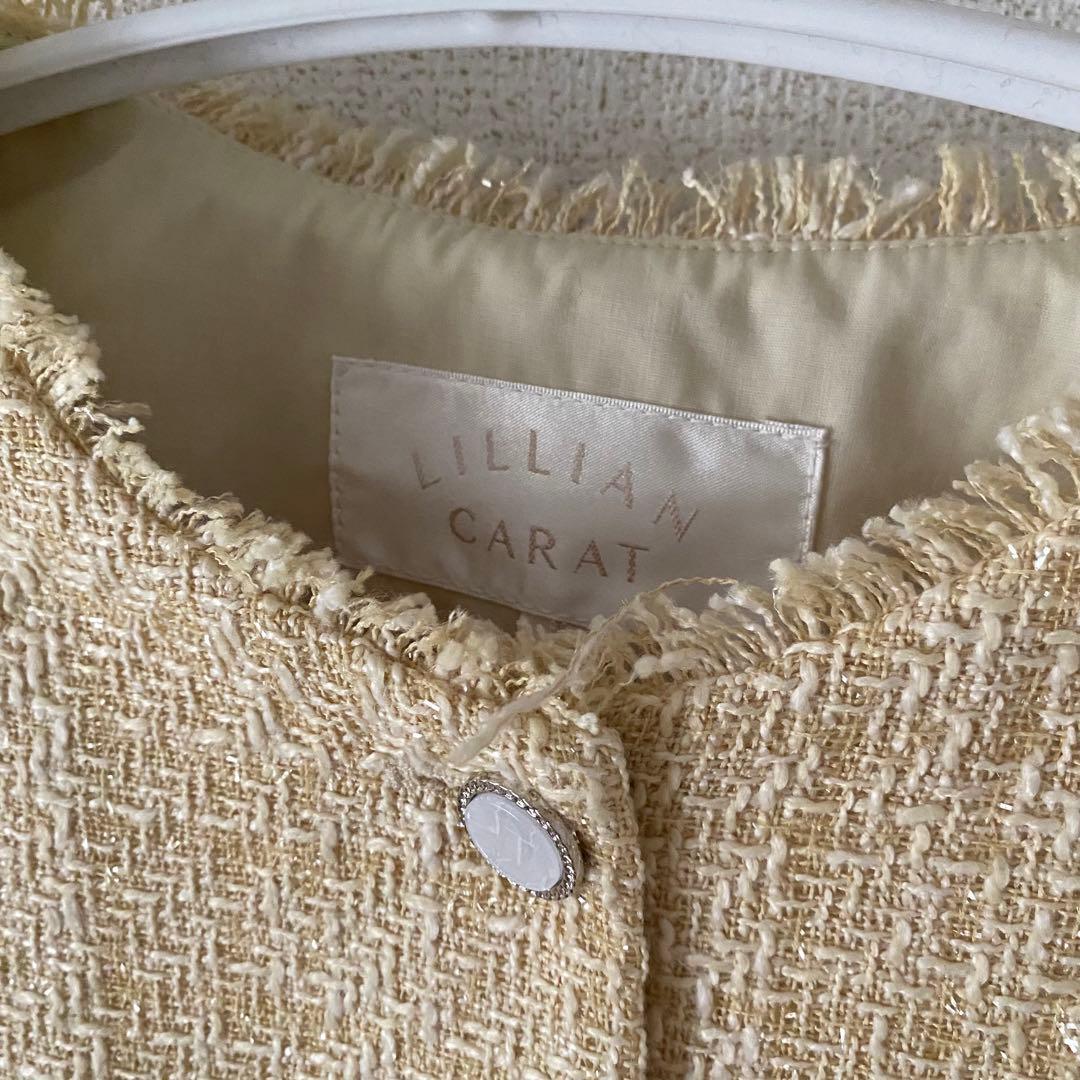 LILLIAN CARAT / ノーカラーツイードジャケット