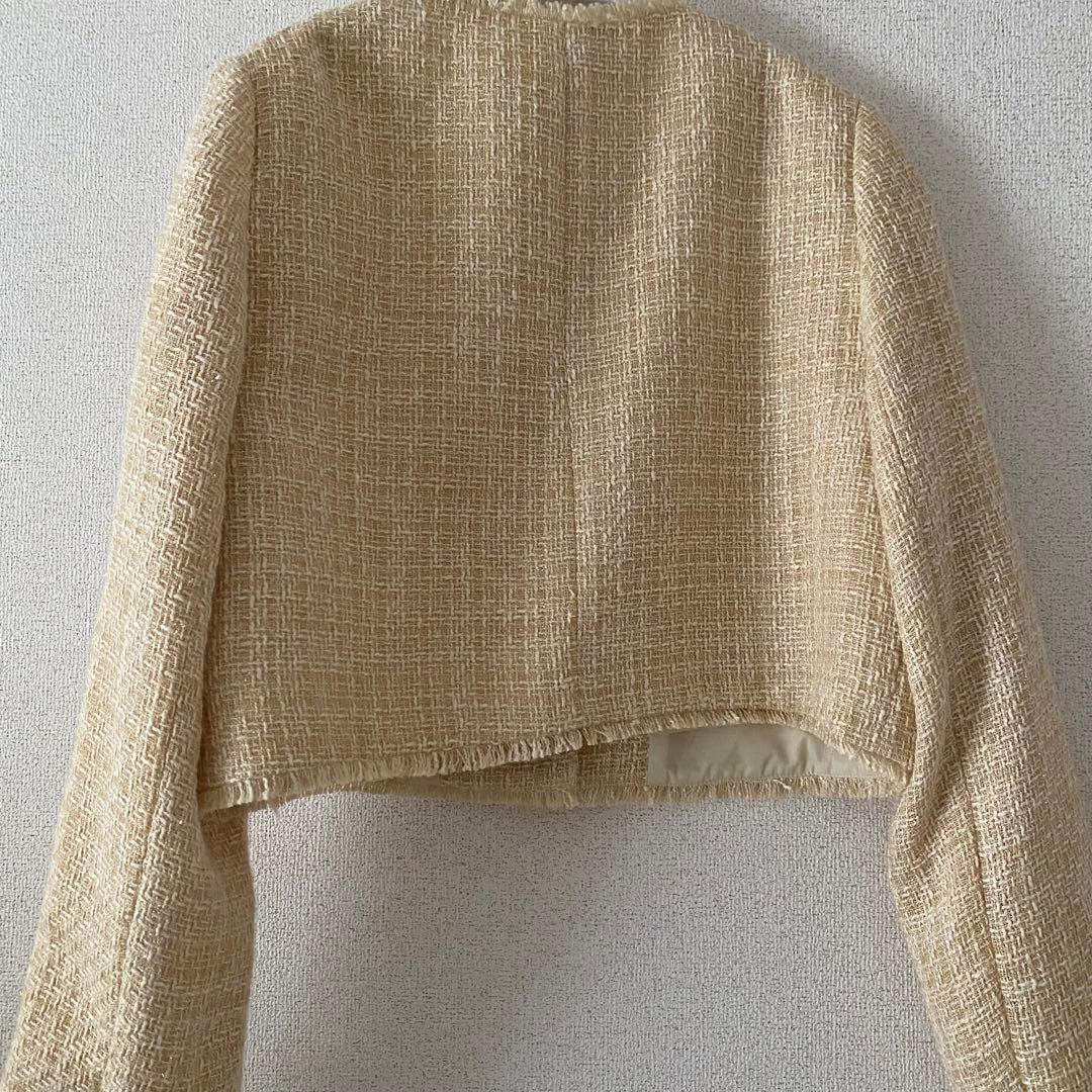 LILLIAN CARAT / ノーカラーツイードジャケット