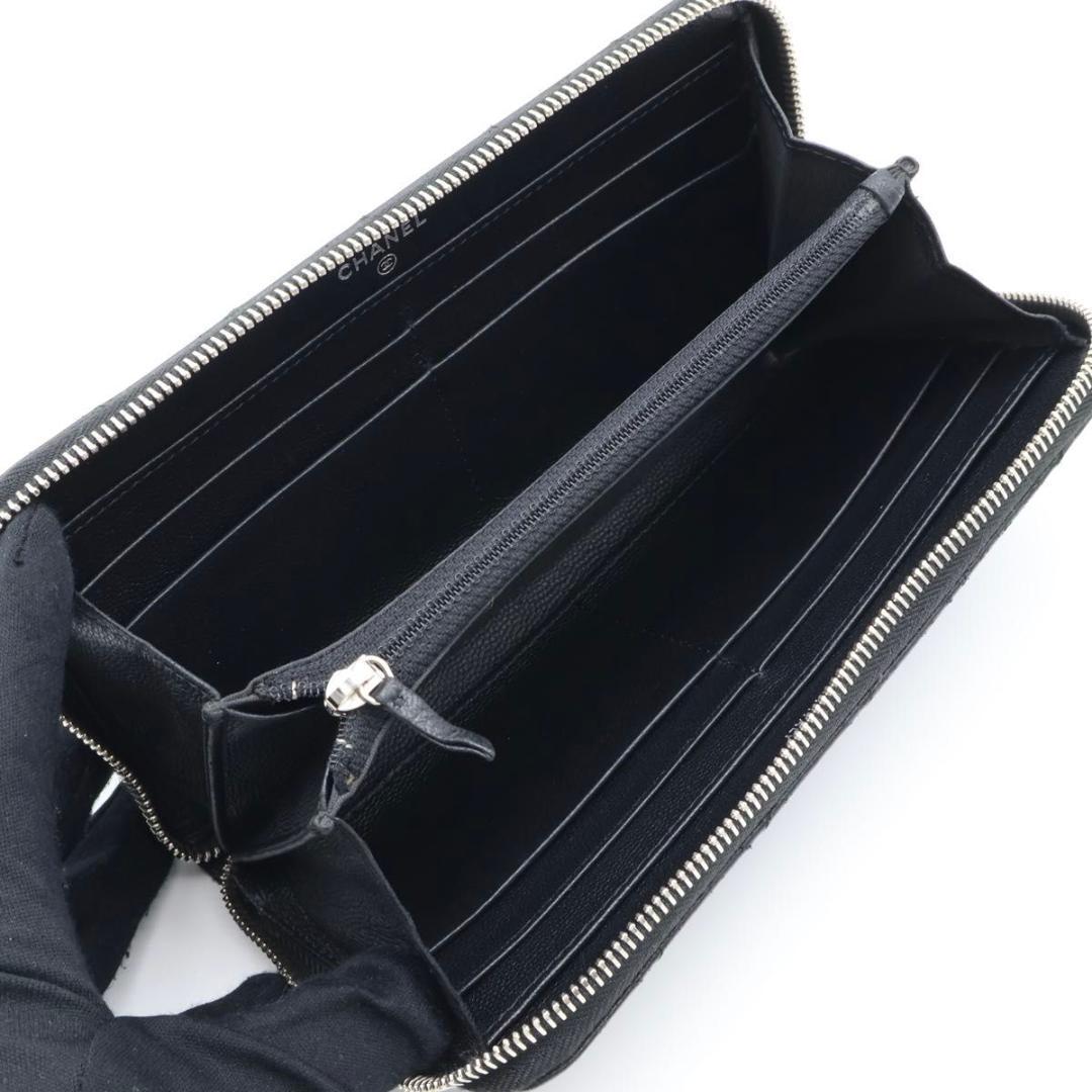 【極美品】CHANEL ジップアラウンドウォレット　ダイヤモンドステッチ　長財布