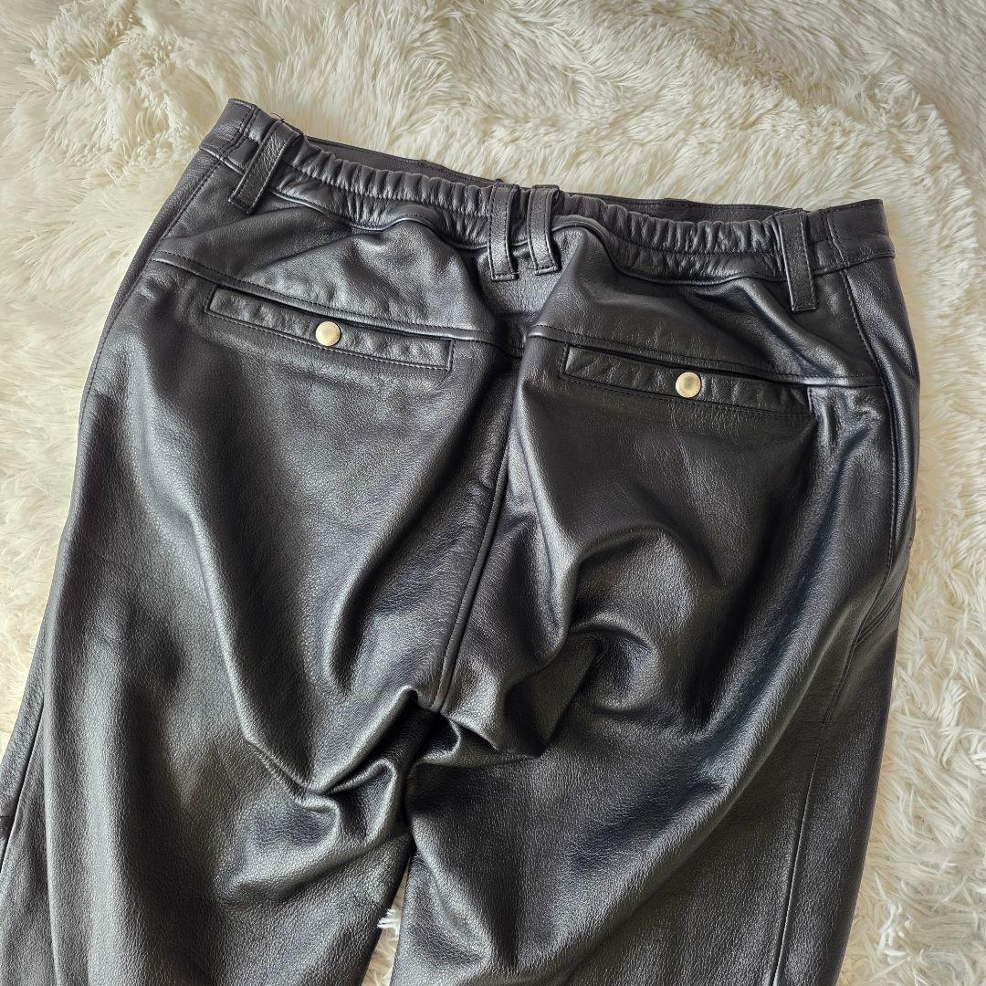 【極美品/稀少3L】KADOYA レザーパンツ カーゴパンツ ライダース 牛革