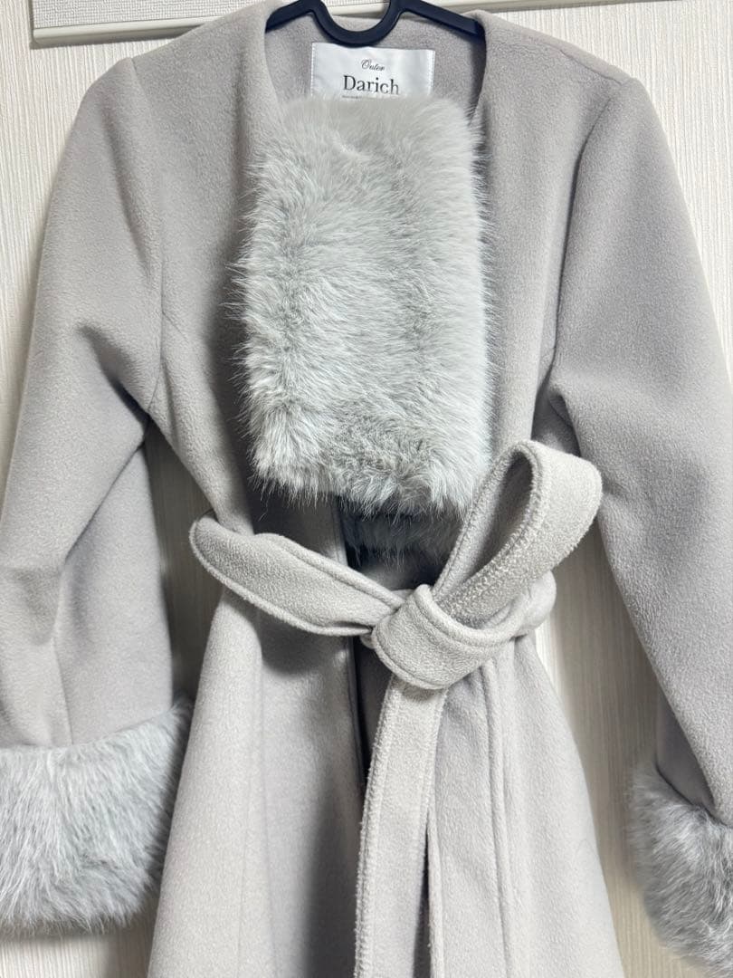 Darich ウエストベルト メルトンコート FL グレー ファー付き 美品