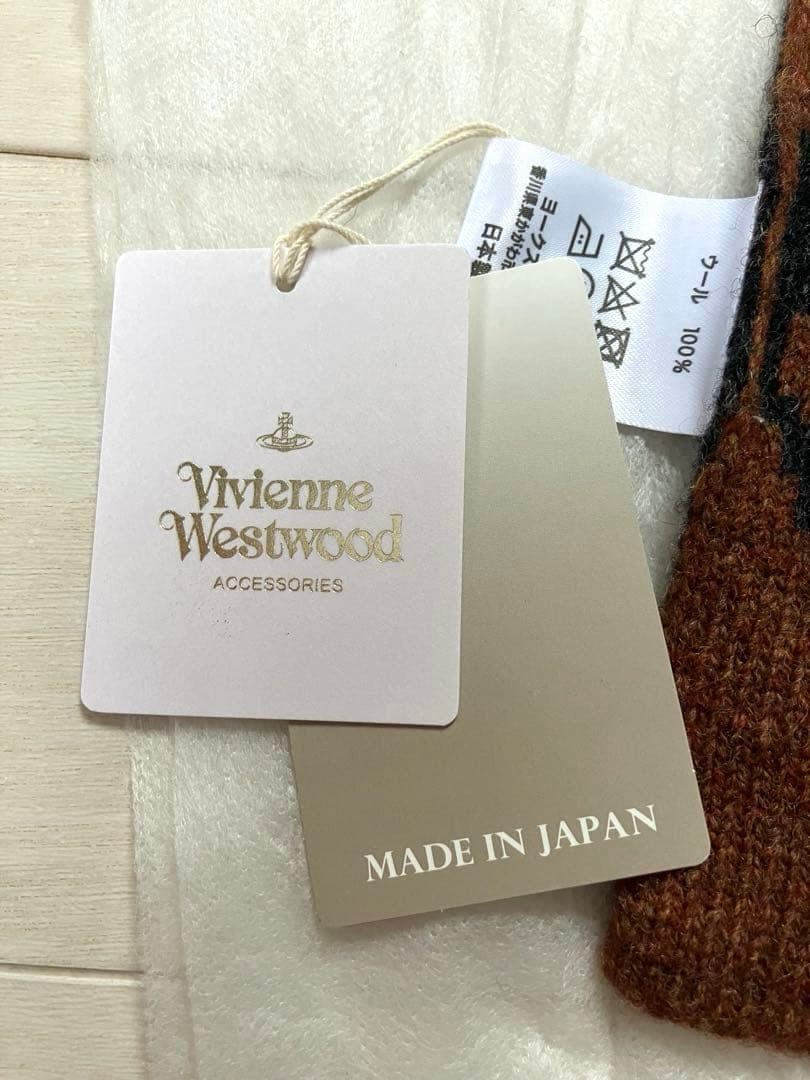 ヴィヴィアンウエストウッド【新品】ウール ニット マフラー オーブ柄/男女兼用