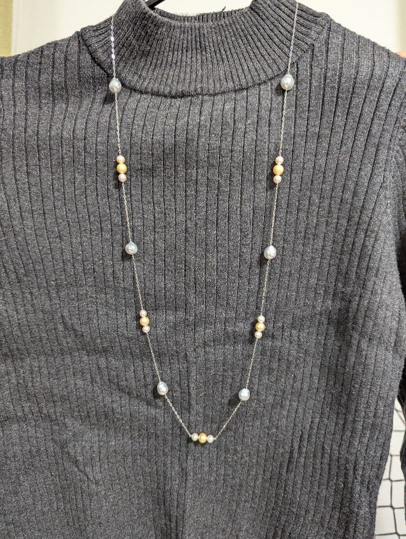 K18WGロングネックレス