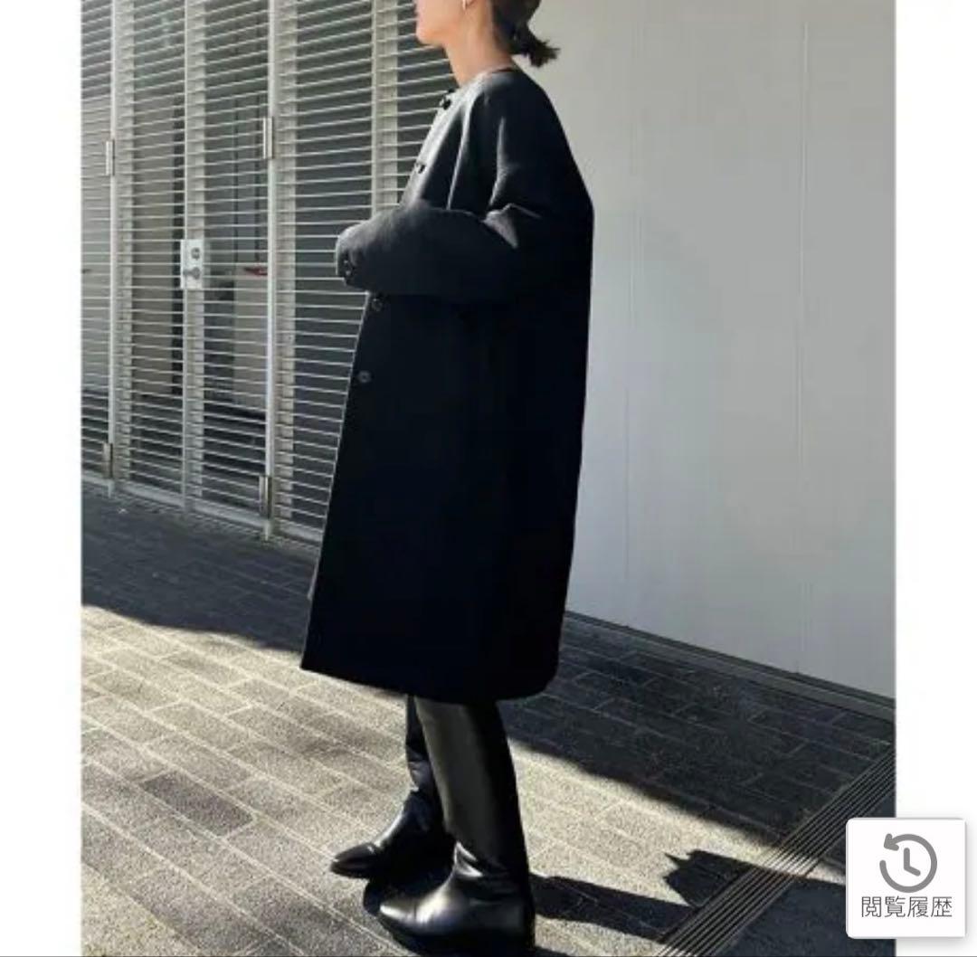 cocoti0822 SUPER 100 シャギーノーカラーコート 未使用