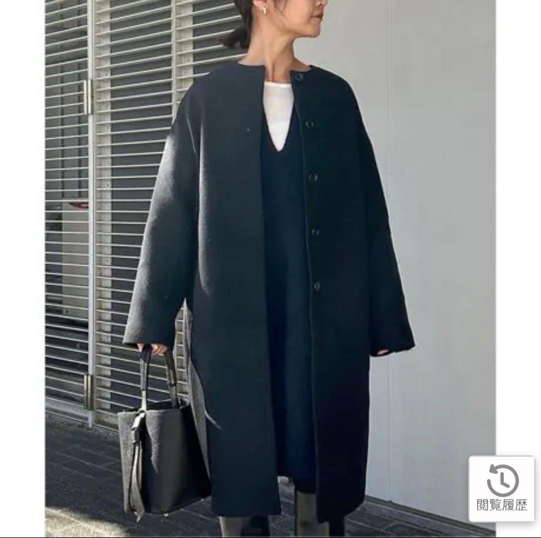 cocoti0822 SUPER 100 シャギーノーカラーコート 未使用