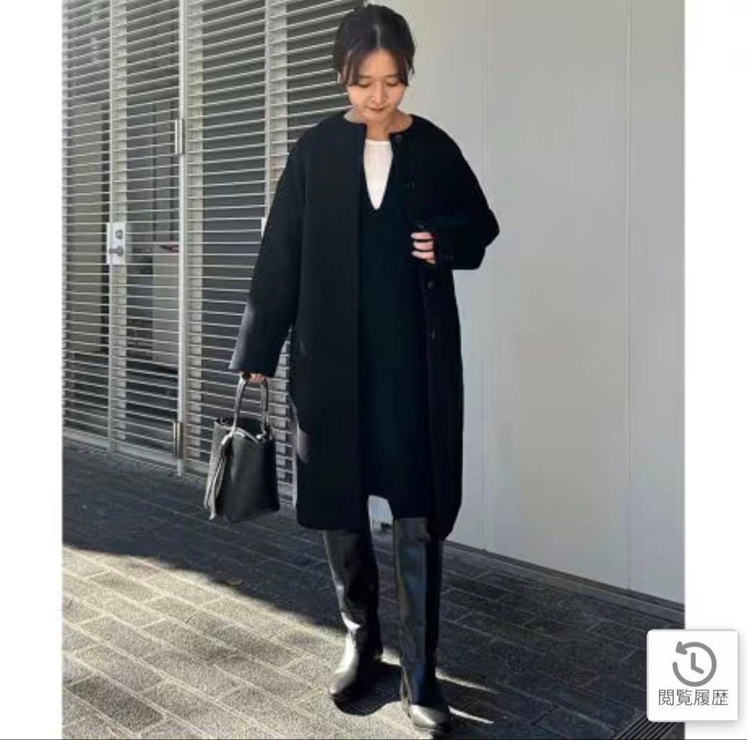 cocoti0822 SUPER 100 シャギーノーカラーコート 未使用