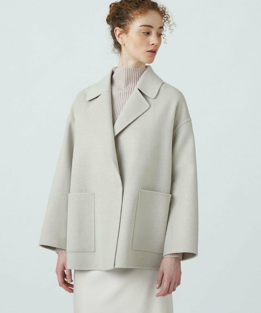 Ballseyプレミアムウールリバー オープンカラーショートコート 36