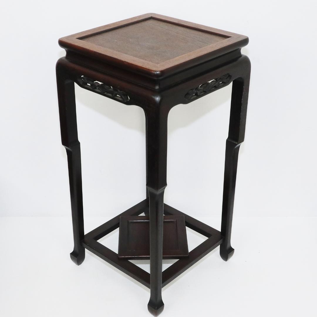 大阪唐木指物 紫檀 高嶋作 高卓 花台 飾台