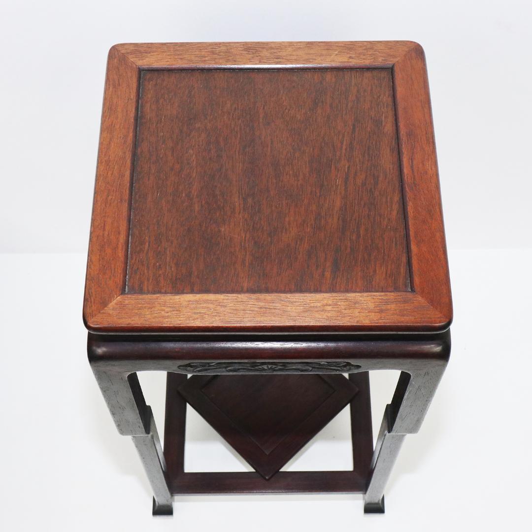 大阪唐木指物 紫檀 高嶋作 高卓 花台 飾台