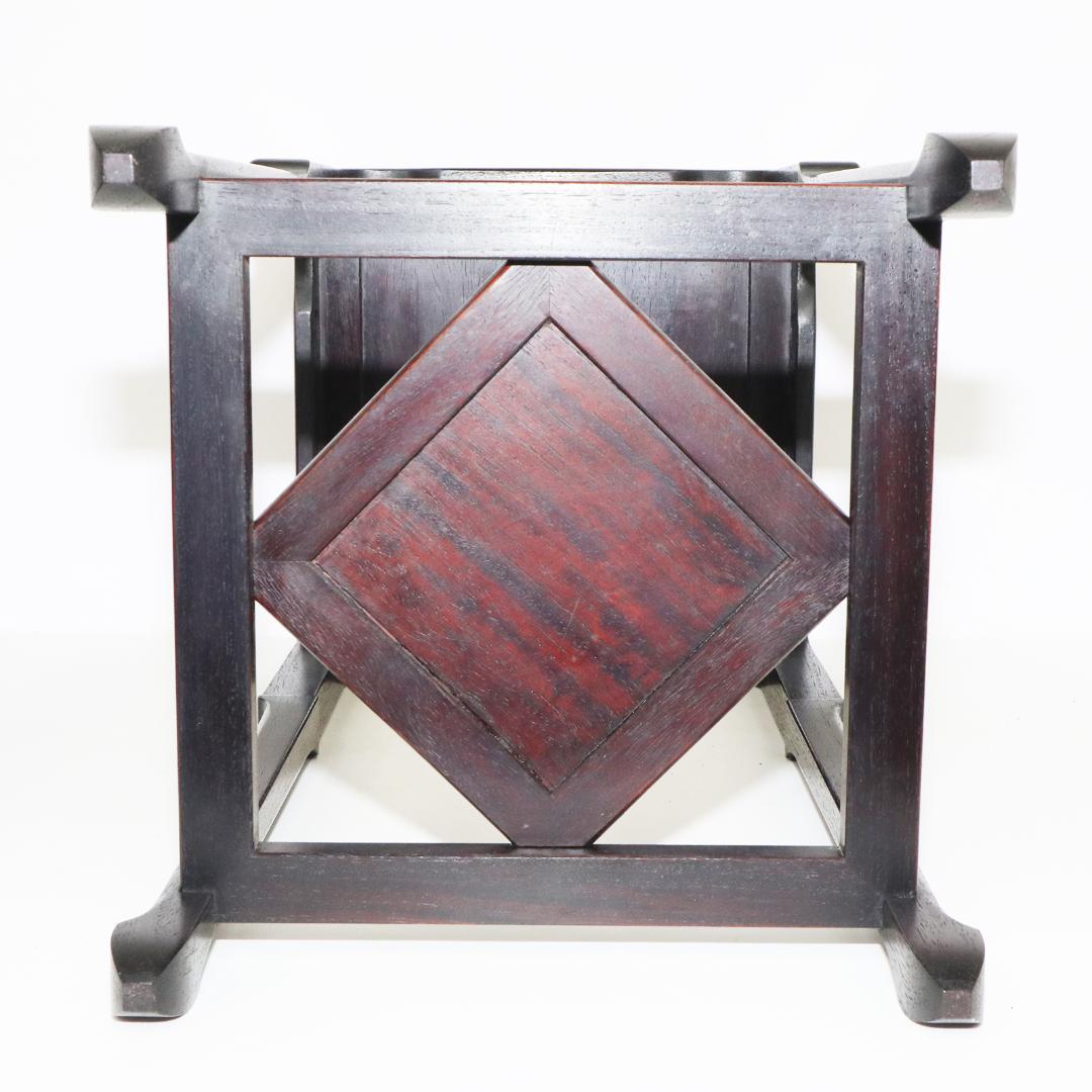 大阪唐木指物 紫檀 高嶋作 高卓 花台 飾台