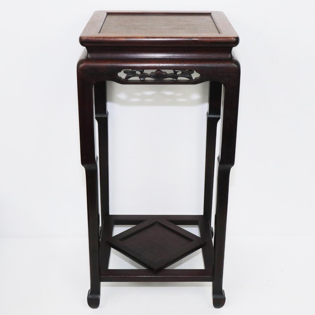 大阪唐木指物 紫檀 高嶋作 高卓 花台 飾台