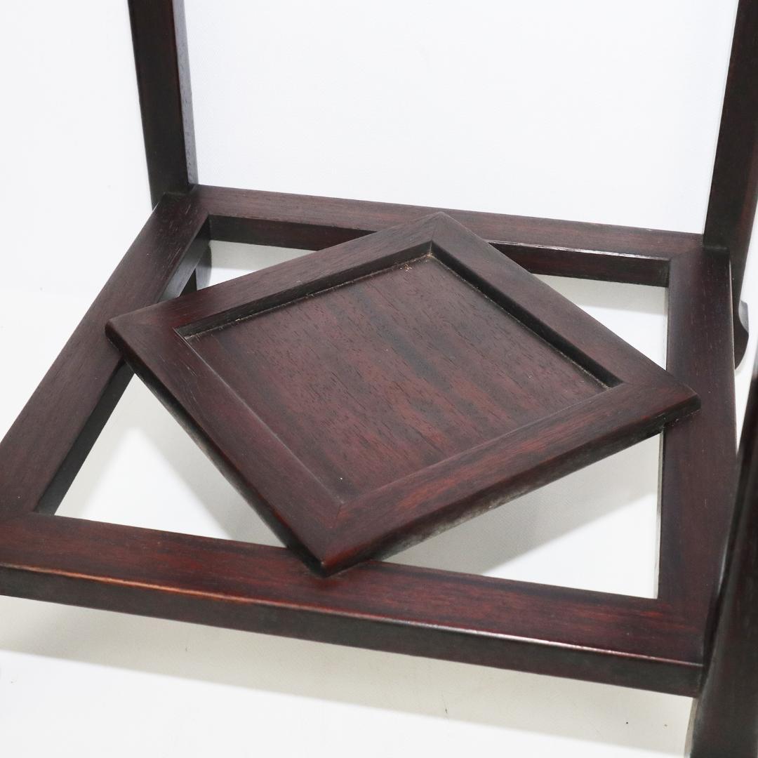 大阪唐木指物 紫檀 高嶋作 高卓 花台 飾台