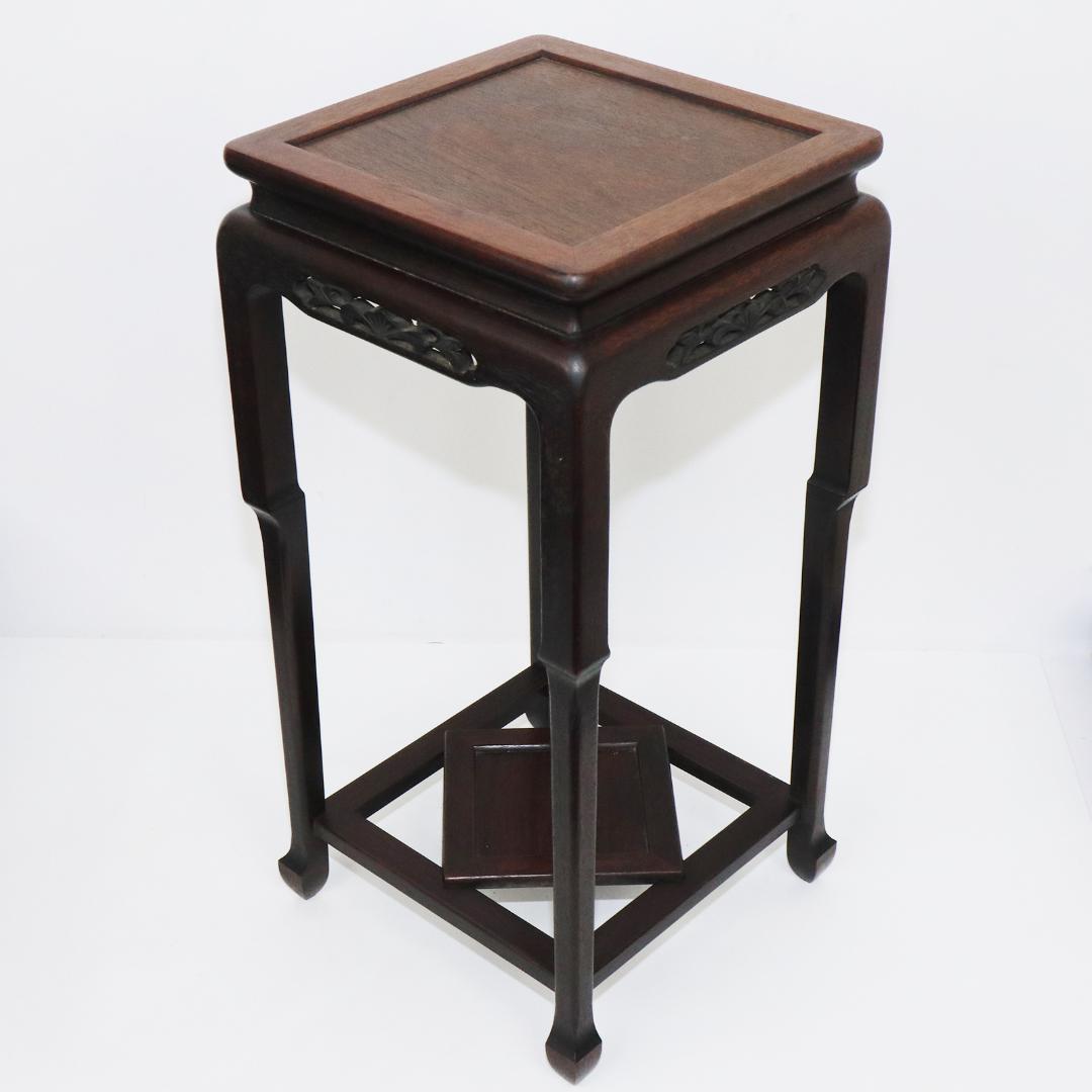 大阪唐木指物 紫檀 高嶋作 高卓 花台 飾台