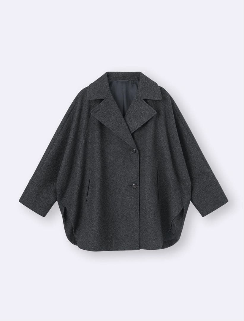 GU コージーメルトンケープコート S グレー