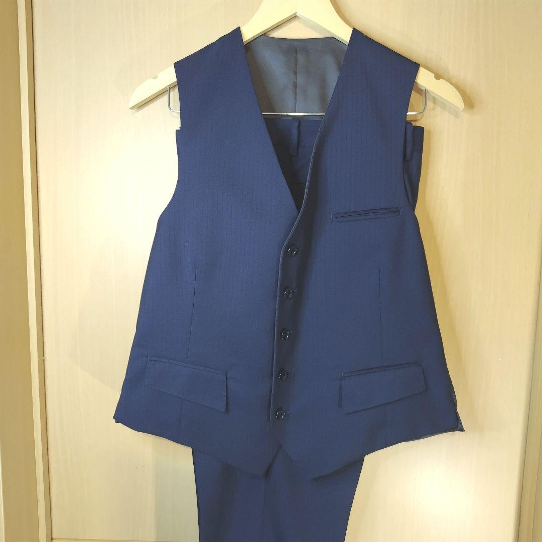 ORIHICA ３ピース スーツ セットアップ ネイビー ストライプ 94AB4