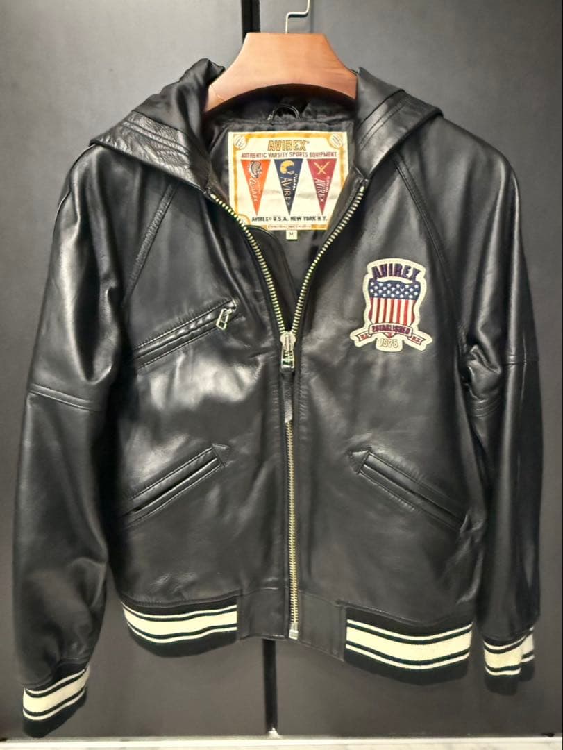 AVIREX《WOMAN》SIGNATURE HOODED LEATHER