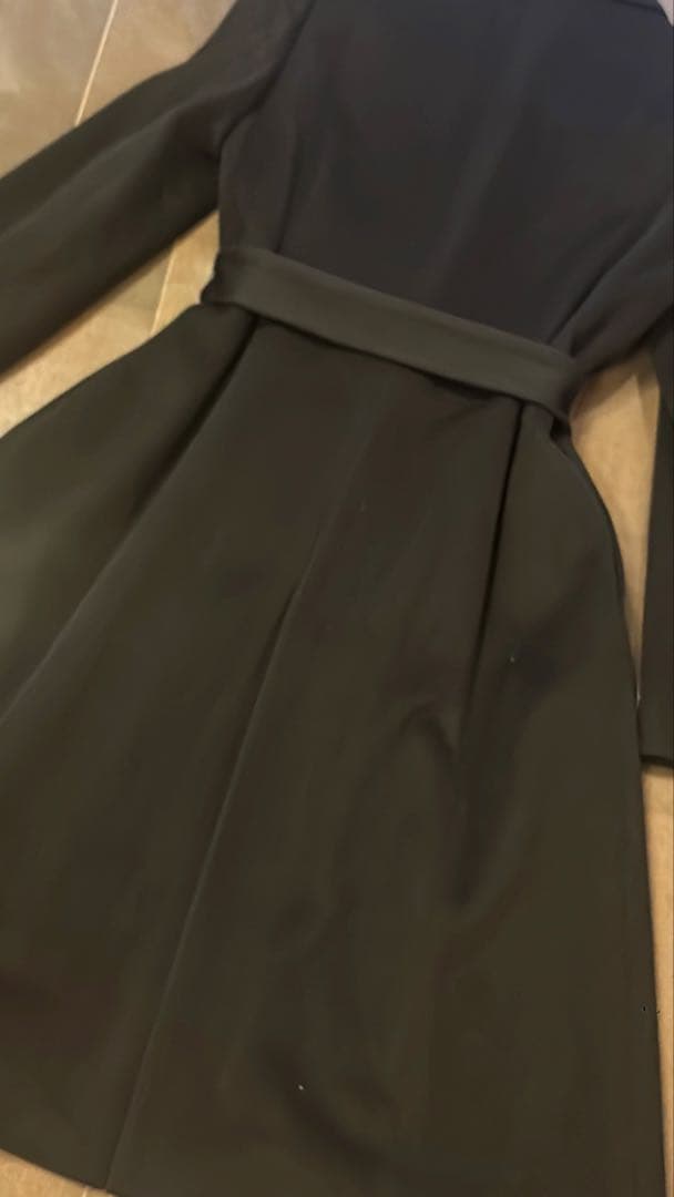 ANAYI ファー付き　ブラックロングコート　カシミヤ100%