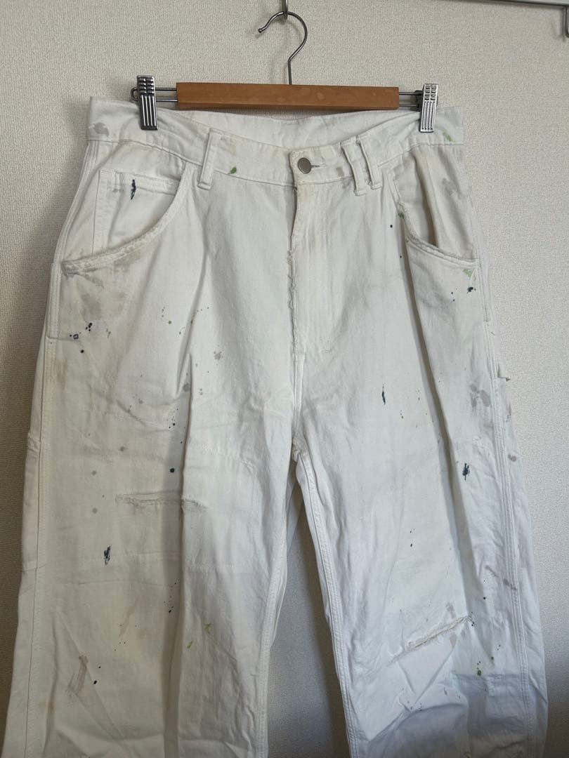 パンツ ANCELLM AIGING PAINTER PANTS/WHITE