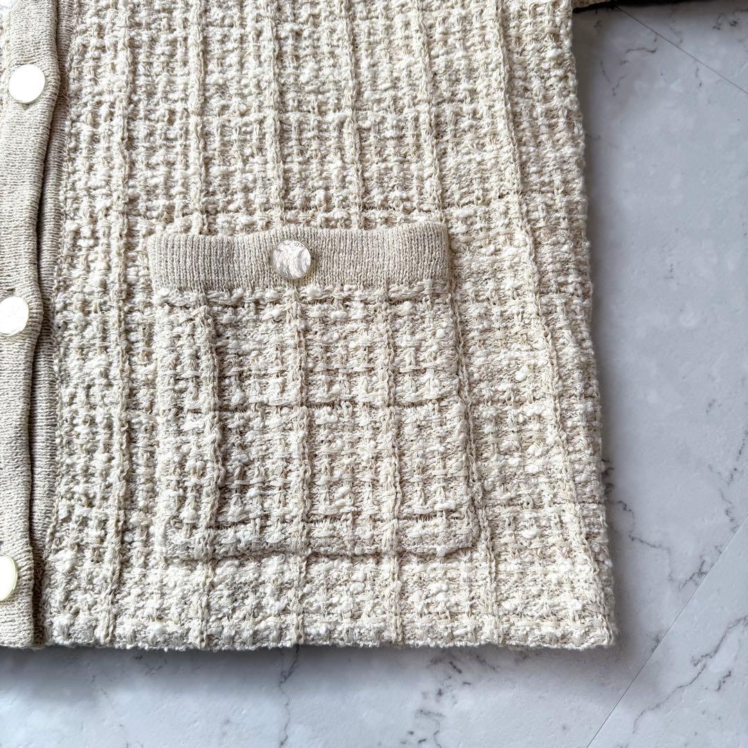 新品 カジュアルも、きちんとも ツイード柄のニットジャケット 北欧暮らしの道具店