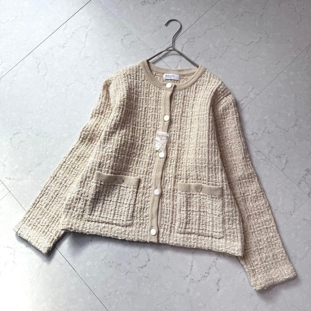 新品 カジュアルも、きちんとも ツイード柄のニットジャケット 北欧暮らしの道具店