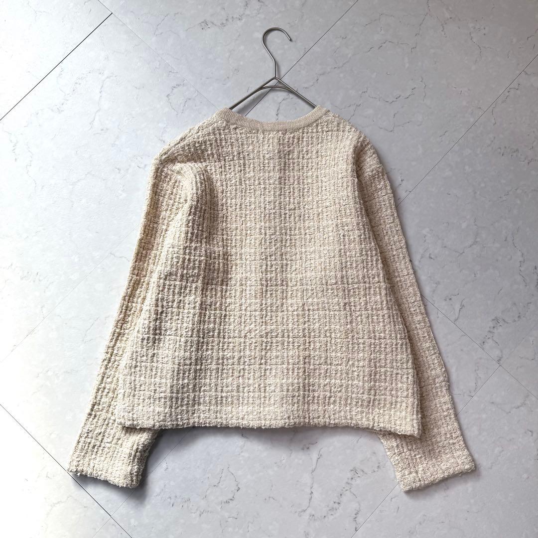 新品 カジュアルも、きちんとも ツイード柄のニットジャケット 北欧暮らしの道具店
