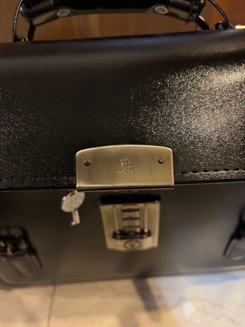 値下げ！！ 新品 未使用 学生鞄　スクール鞄　レザー ブラック　レトロ　昭和