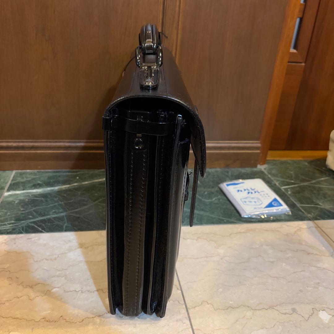 値下げ！！ 新品 未使用 学生鞄　スクール鞄　レザー ブラック　レトロ　昭和