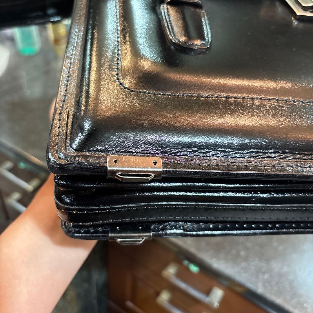 値下げ！！ 新品 未使用 学生鞄　スクール鞄　レザー ブラック　レトロ　昭和