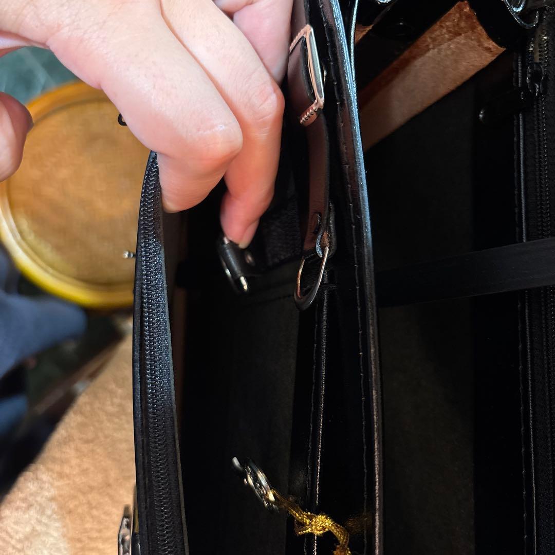 値下げ！！ 新品 未使用 学生鞄　スクール鞄　レザー ブラック　レトロ　昭和