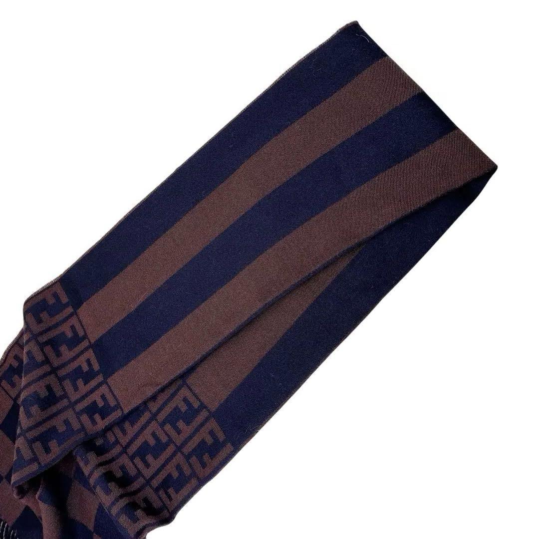 FENDI マフラー ストール ズッカ柄 ペカン ユニセックス ストライプ