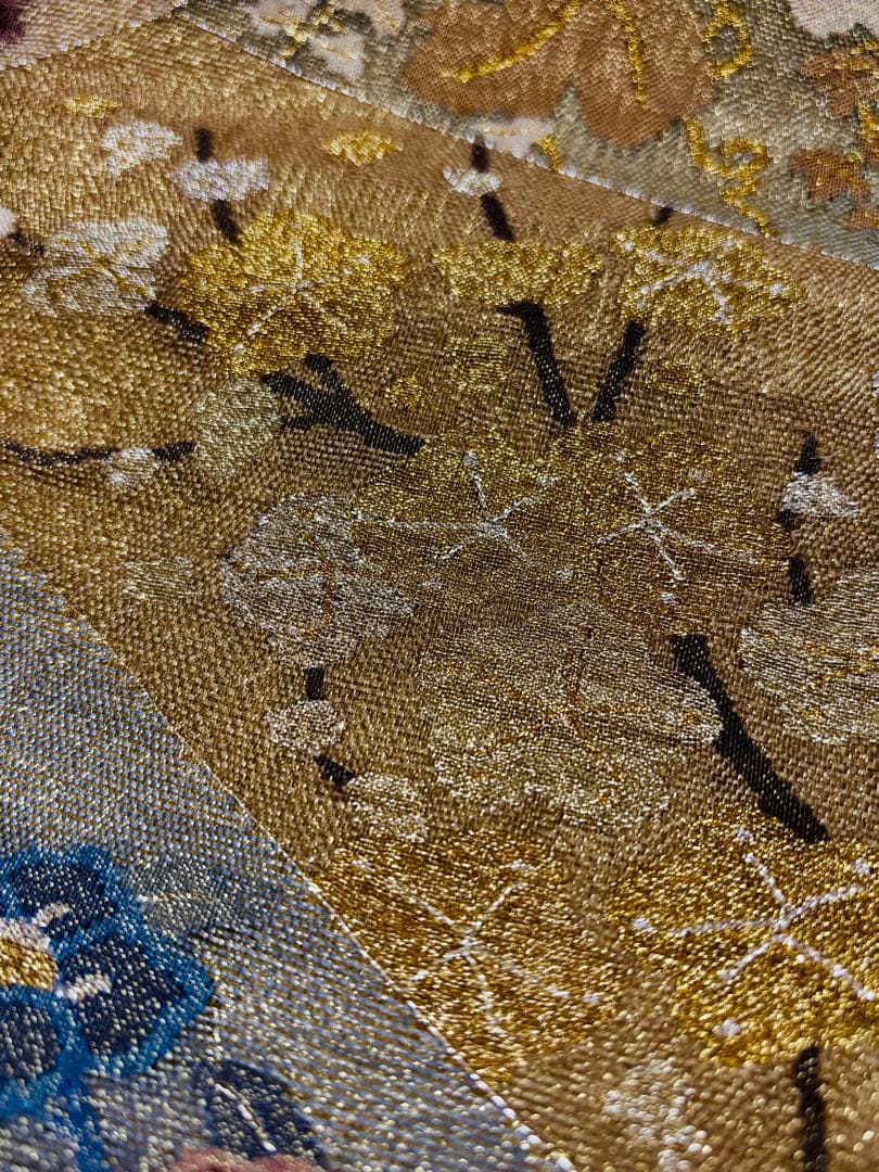 【未使用品】袋帯 明綴れ 四季花 キラキラ 六通