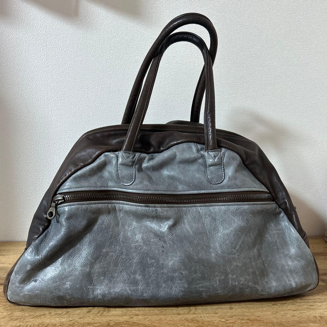 ジャスエムビー Jas-M.B. 牛革 ボストンバッグ トラベル 旅行 ツートン