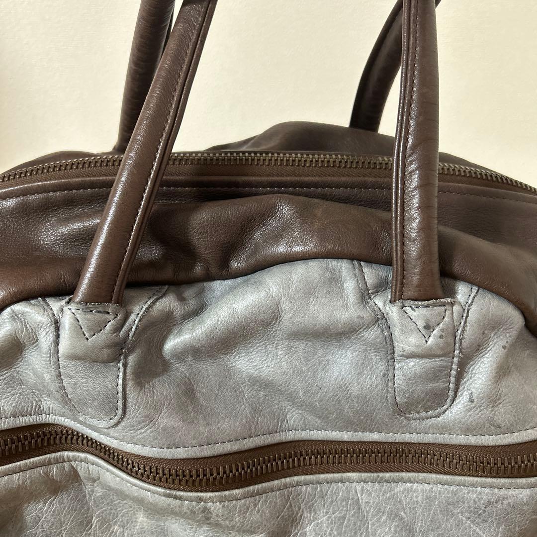 ジャスエムビー Jas-M.B. 牛革 ボストンバッグ トラベル 旅行 ツートン