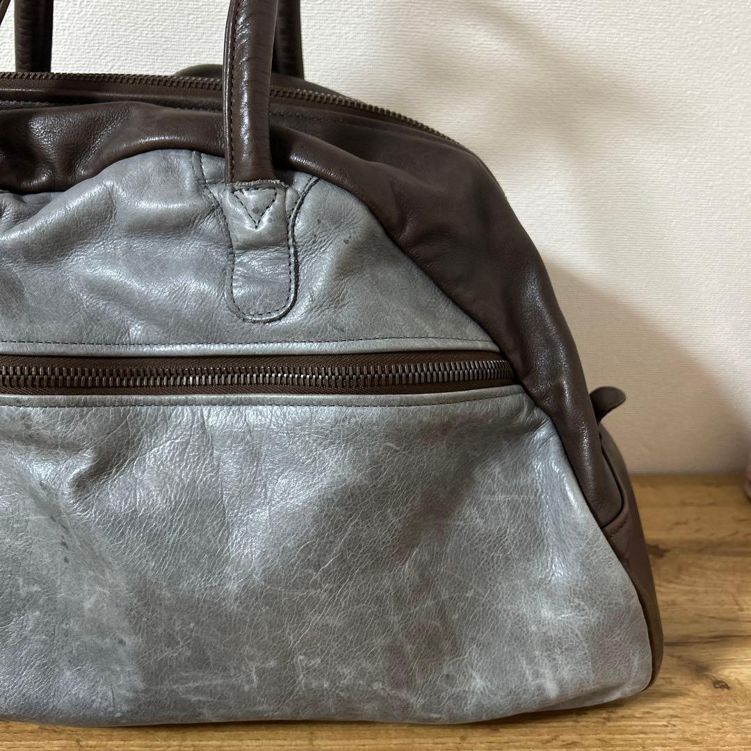 ジャスエムビー Jas-M.B. 牛革 ボストンバッグ トラベル 旅行 ツートン