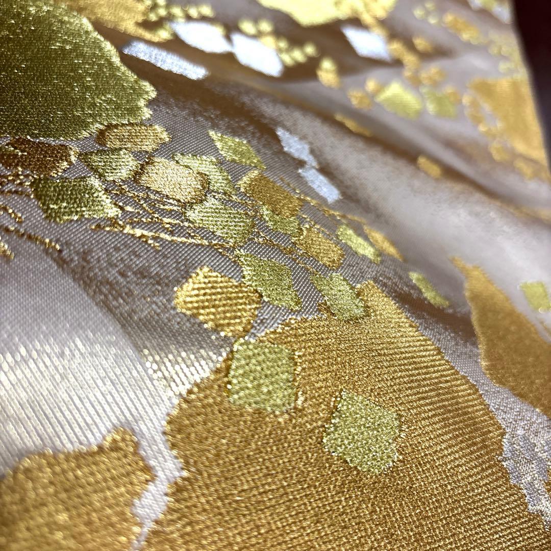 まぴ　正絹 六通袋帯 『川島織物』 【箔散らし 金銀】