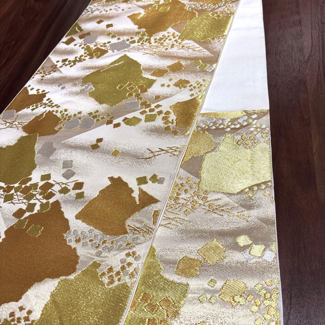 まぴ　正絹 六通袋帯 『川島織物』 【箔散らし 金銀】