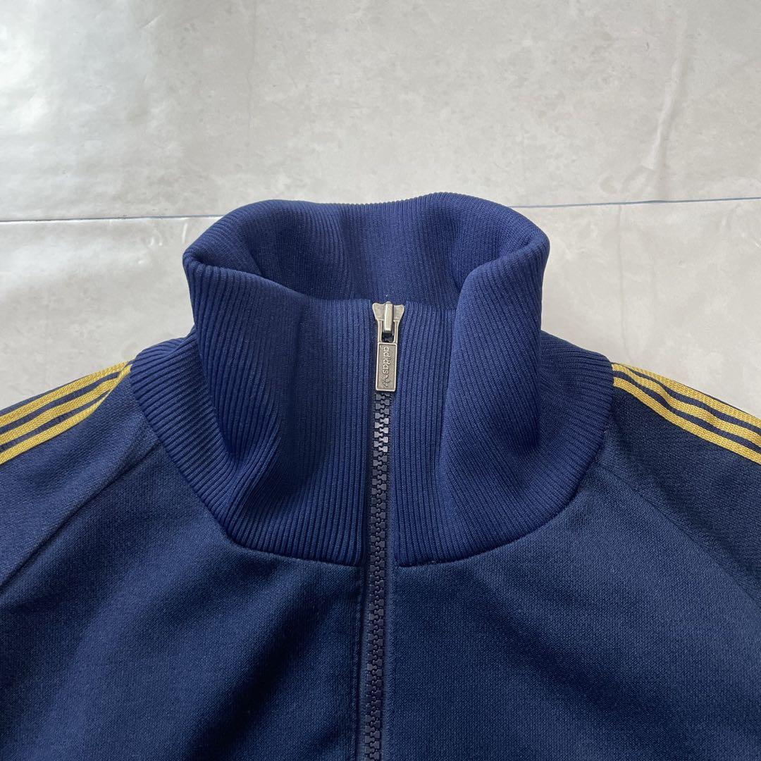 アディダス ネイビー 西ドイツ製 トレフォイル 刺繍 トラックジャケット