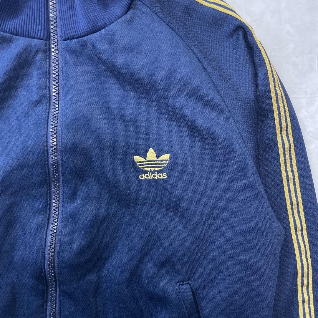 アディダス ネイビー 西ドイツ製 トレフォイル 刺繍 トラックジャケット