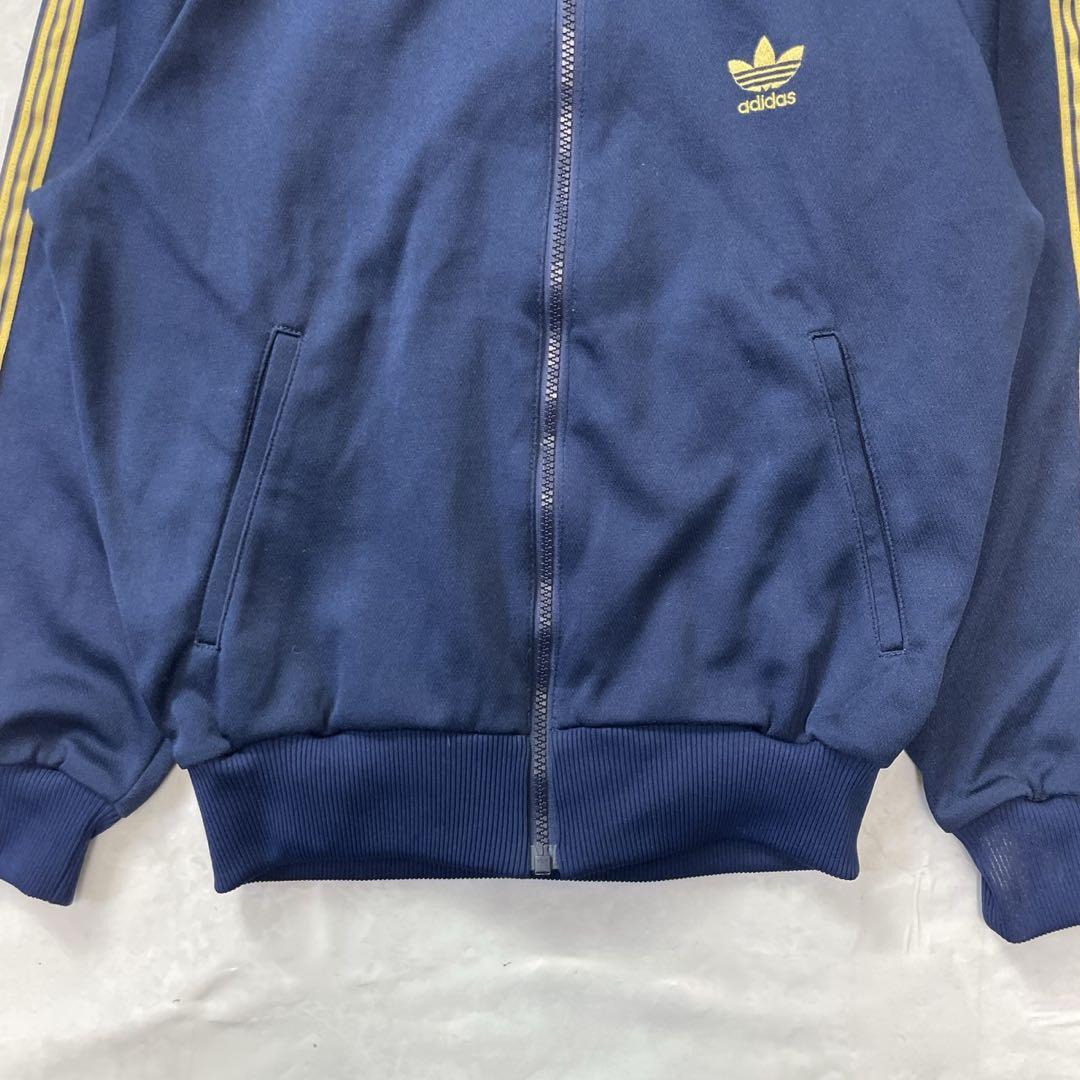 アディダス ネイビー 西ドイツ製 トレフォイル 刺繍 トラックジャケット