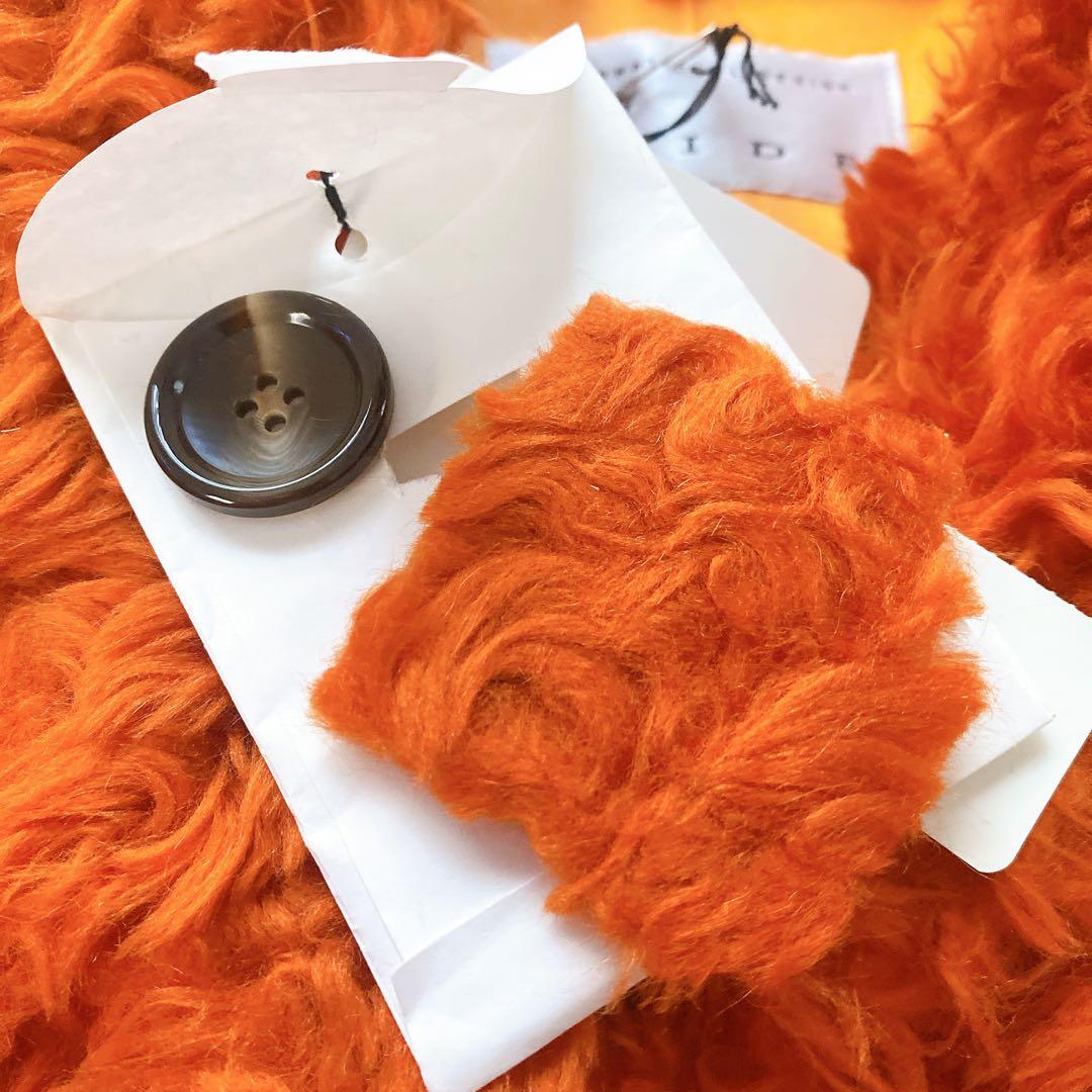 【PRIDE】新品　プライド　オレンジ　モヘア　ウェーブファー　カール　コート