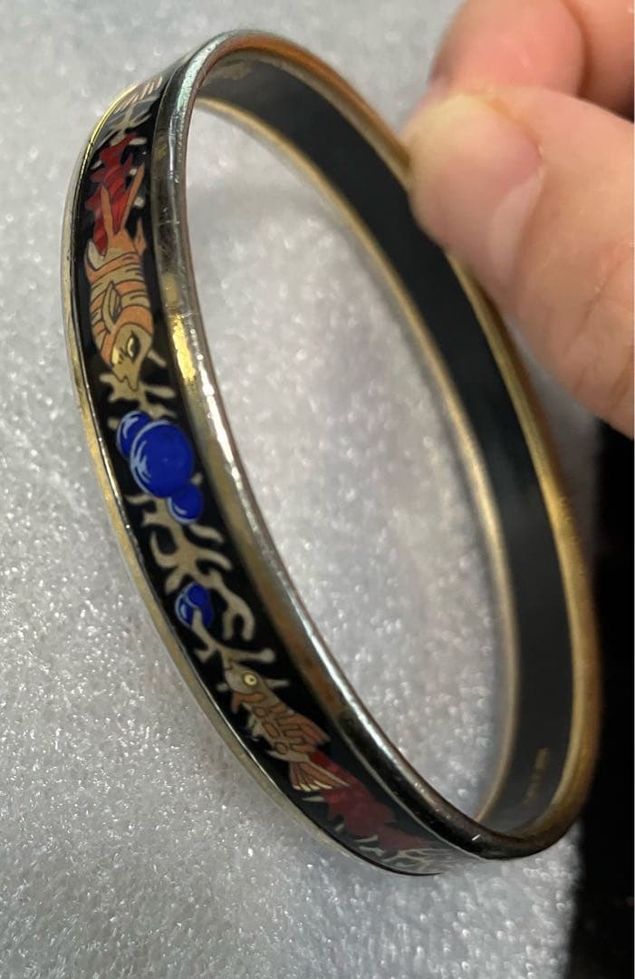 HERMES 魚とコーラル模様 バングル